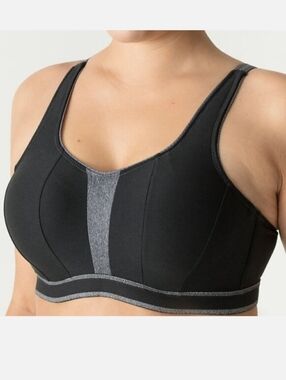 Prima Donna Sport The Sweater Sports Bra Wired Black Gray Size 34C